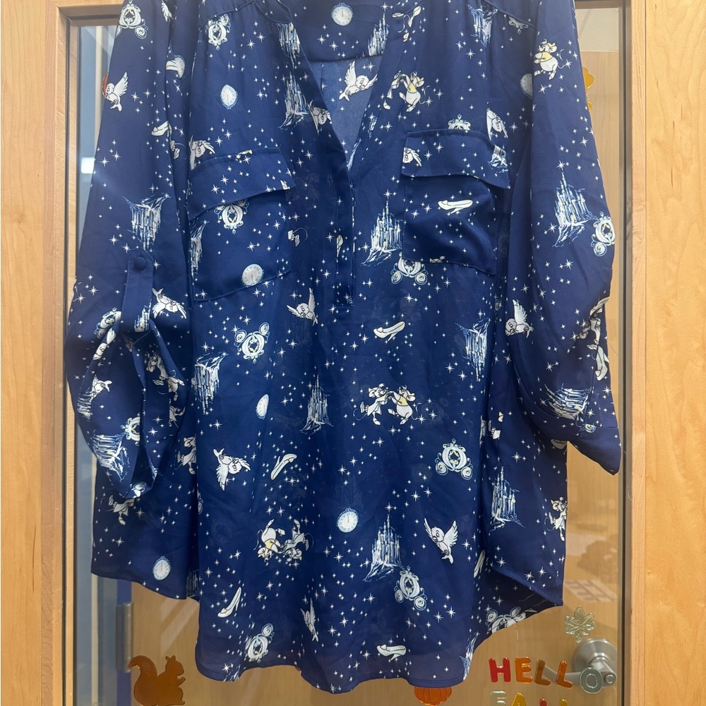 Torrid Navy Celestial Print Button Down Shirt